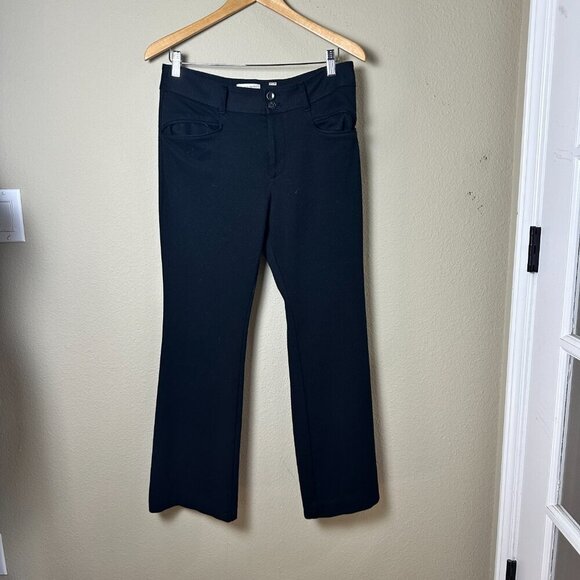 ANTHROPOLOGIE The Essential Trouser Flare Leg Size 8 Black - Picture 2 of 13